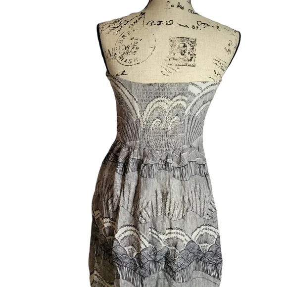O'Neill Black white grey strapless mini summer dress 7 medium pacsun - Picture 3 of 9